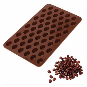 55キャビティコーヒー豆の形の耐熱皿のチョコレートケーキデコレーションツールフォンダンシリコーンキャンディモールドケーキデコレーシ