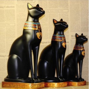 置物 動物 エジプト猫 Lサイズ インテリア マスコット 樹脂  飾り物 工芸品 38cm