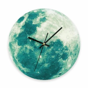 壁掛け時計 おしゃれ 掛け時計 発光 照明  ウォールクロック 月型 ムーン  3D ロマンチック モダン