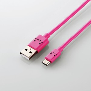 特販・通販専用/microUSBケーブル/2A出力/1.2m/カラフル/ピンク