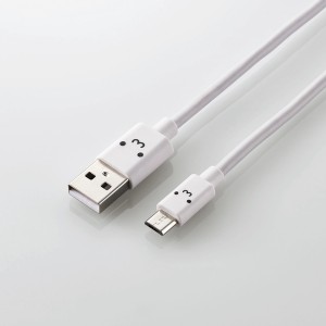 特販・通販専用/microUSBｹｰﾌﾞﾙ/2A出力/1.2m/ｶﾗﾌﾙ/ﾎﾜｲﾄ