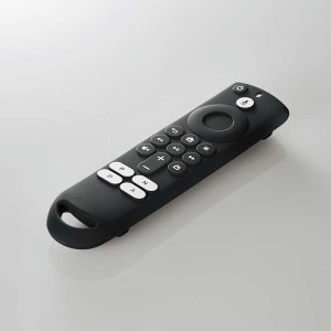 即納 エレコム リモコンカバー Amazon FireTVStick第3世代用 抗菌 シリコン フルカバー フック穴 水洗い可能 ブラック