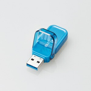 即納 USBメモリー/USB3.1(Gen1)対応/フリップキャップ式/32GB/ブルー[MF-FCU3032GBU]