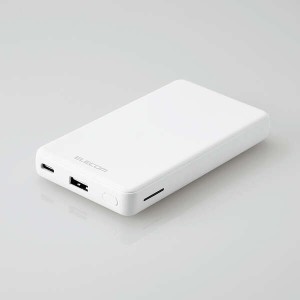 即納 エレコム モバイルバッテリー 7000mAh PD 薄型 コンパクト 高出力 低電流モード ホワイト