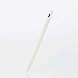エレコム タッチペン 充電式 スタイラスペン 極細 ペン先 2mm マグネット付 iPad ホワイト