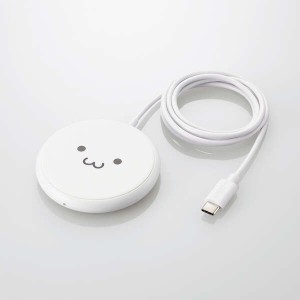 即納 エレコム ワイヤレス充電器 Qi認証 5W 卓上 滑り止めパッド ケーブル一体 おくだけ充電 【 iPhone Android Gala...