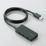 即納 エレコム USB3.0対応ACアダプタ付き4ポートUSBハブ ブラック U3H-A408SBK [U3H-A408SBK]|| ELECOM