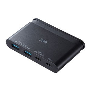 即納 サンワサプライ USB3.1 Gen2対応 Type-Cハブ USB-3TCH17BK