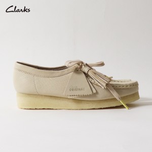 CLARKS クラークス / Ws Wallabee レディース ワラビー (ベージュレザー) (26175773) (CLARKS ORIGINALS) (C2024春夏)