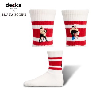 decka (デカ) / decka X BRU NA BOINNE Skater Socks EmBRUidey Wrestling (BNBde41WR) (RED) (ブルーナボイン コラボレーション) (日本