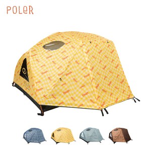 30%OFF / POLeR ポーラー / 2 PERSON TENT (WAVY CHECK YELLOW) (GOOMER BROWN) (CHAKA BLUE) (MYSTIC PORTAL BLUE) (231EQU9803) (2023