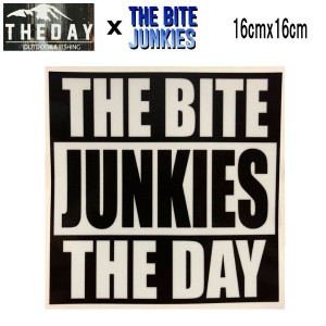 【THE DAY】ザ デイ THE BITE JUNKIES コラボ ステッカー シール アウトドア フィッシング 魚釣り バス 約16cmx16cm