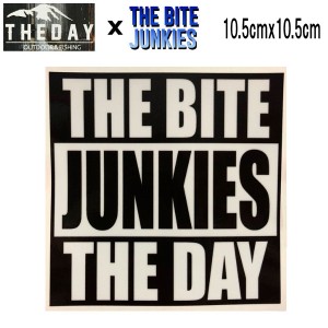 【THE DAY】ザ デイ THE BITE JUNKIES コラボ ステッカー シール アウトドア フィッシング 魚釣り バス 約10.5cmx10.5cm