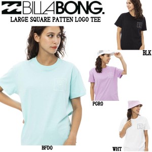 【BILLABONG】ビラボン 2023春夏 レディース LARGE SQUARE PATTEN LOGO TEE Ｔシャツ  半袖 ティーシャツ スケボー サーフィン