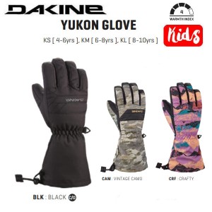 【DAKINE】ダカイン 2023/2024 KIDS YUKON GLOVE キッズ 子供用 男の子 女の子 スノーグローブ 手袋  5本指 スノボー スキー