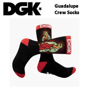 【DGK】ディージーケー 2022/2023 Guadalupe Crew Socks ソックス 靴下 スケボー スケートボード ストリート ファッション ブラック