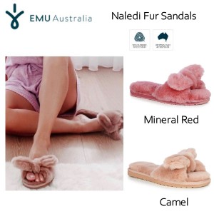 【EMU Australia】エミュ Naledi ナレディ ファーサンダル Australian Sheepskin ふわふわ もこもこ ルームシューズ スリッパ ファッショ