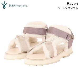 【EMU Australia】エミュ Raven ファーサンダル ムートンサンダル ストラップベルト ふわふわ