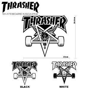 【THRASHER】スラッシャー SKATE GOTE BIG Sticker ステッカー スケートボード スケボー シール 23.0cm×20.5cm 2カラー