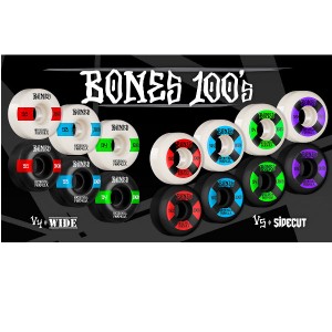 【BONES BEARINGS】ボーンズベアリング BONES 100s V4 WIDE スケートボード ウィール 52mm/53mm/54mm/