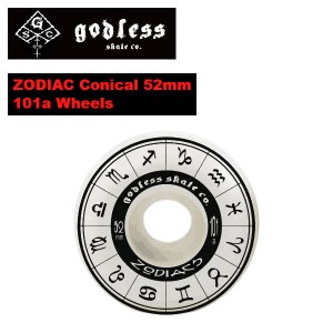 【godless】ゴッドレス ZODIAC Conical Wheels ラジアル ウィール スケートボード スケボー ストリート  54TIDE 54PARK 52mm 101a