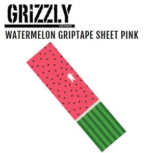 【GRIZZLY】グリズリー WATERMELON GRIPTAPE SHEET PINK デッキテープ グリップテープ スケートボード