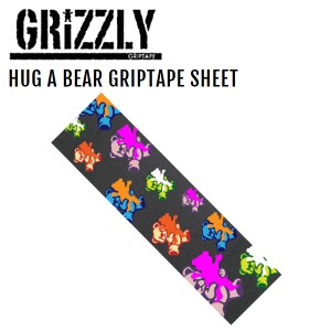 【GRIZZLY】グリズリー HUG A BEAR GRIPTAPE SHEET デッキテープ グリップテープ スケートボード スケボー