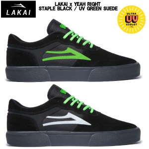 【LAKAI×YEAH RIGHT】ラカイ×イエ―ライト コラボ 2023 STAPLE BLACK / UV GREEN SUEDE メンズ レディース