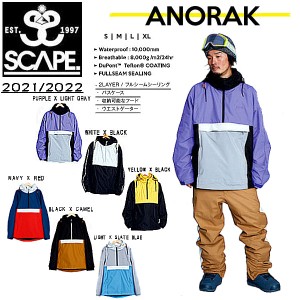 【SCAPE】エスケープ 2021/2022 ANORAK JACKET メンズ スノージャケット アウター スノーウェア スノーボード