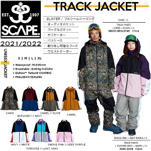 【SCAPE】エスケープ 2021/2022 TRACK JACKET ユニセックス UNISEX スノージャケット アウター スノーウェア