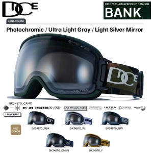 【DICE】ダイス 2023/2024 BANK バンク メンズ レディース スノーゴーグル Photochromic /Ultra Light Gray