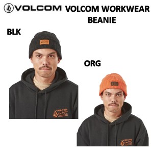 【VOLCOM】ボルコム 2022/2023 VOLCOM WORKWEAR BEANIE メンズ キャップ フレックスフィット スケートボード サーフィン BLK/ORG【あす楽