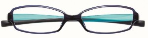 【送料無料】変なメガネ HM-1001 COL.2/52 +2.0 ネイビー/アクア 度数+2.0 老眼鏡 ブルーライトカット くるっと回転レンズを守る シニア