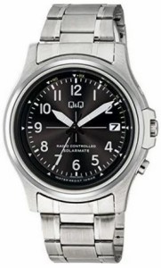 【送料無料】シチズン時計 Q＆Q 電波ソーラー 文字盤見やすい男性用腕時計 HG18-225