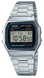 【ポスト投函で送料無料】CASIO・カシオ A158WA-1JH メンズ スタンダード メタルバンド 日常生活防水 見やすいデジタル表記 