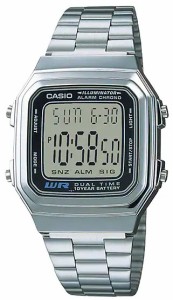 【ポスト投函で送料無料】CASIO・カシオ A178WA-1AJH メンズ スタンダード メタルバンド 日常生活防水 見やすいデジタル表記