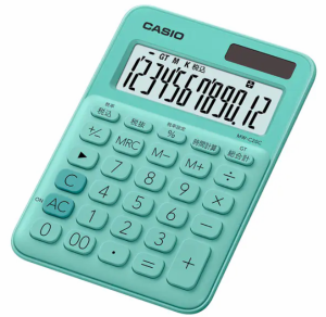 【ポスト投函で送料無料】【代引き不可】CASIO  カシオ  MW-C20C-GN-N  ミントグリーン   カラフル電卓  デザイン電卓  ミニジャストタイ