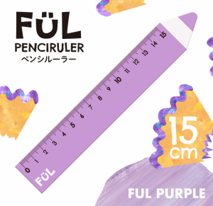 【ポスト投函で送料無料】共栄プラスチック FUL ペンシルーラー FUL PURPLE F-PR-15-08 定規 15cm 