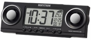 【ラッピング無料】RHYTHM・リズム時計 20種類のアラーム音内蔵 電波目覚まし時計 フィットバトラージューク 8RZ177SR02