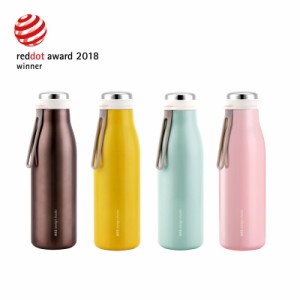 BGM ステンレス製 携帯まほうびん 500ml JELLYFISH キャリーストラップボトルL イエロー/グリーン/ピンク/ブラウン AKS612