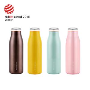 BGM ステンレス製 携帯まほうびん 500ml JELLYFISH クラシックボトルL イエロー/グリーン/ピンク/ブラウン AKS610