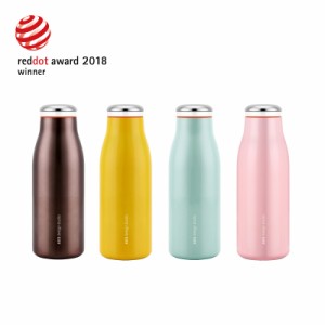 BGM ステンレス製 携帯まほうびん 360ml JELLYFISH クラシックボトルS イエロー/グリーン/ピンク/ブラウン AKS609