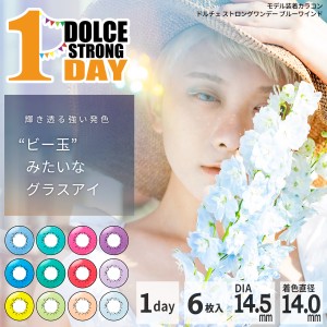 ドルチェストロング ワンデー カラコン 1箱6枚 14.2mm  度なし 度あり Dolce Strong 1day 送料無料 おまけ付き♪