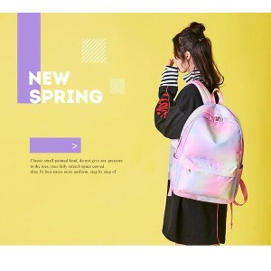 送料無料 レディースバッグ 女性用リュック 鞄 カジュアルBag 虹色かばん 通学 レインボー かわいい