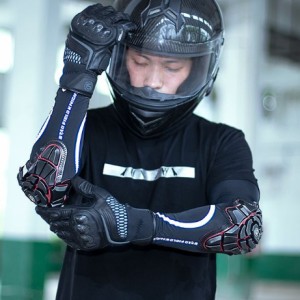 送料無料 エルボーパッド付きスリーブ 肘保護 プロテクター ツーリング バイク BMX モトクロス スケボー スケーター