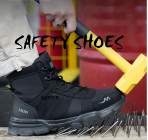 送料無料 メンズ 安全靴 セーフティシューズ ハイカット 作業靴 つま先保護 突き刺し防止 建築作業 
