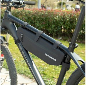 送料無料 自転車用バッグ 3L大容量 ロードバイク収納ケース フロントフレームトランク クロスバイク  防水 荷物入れ ブラック