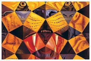サルバドール・ダリ作品 TIGER ポスター軽量アルミ製フィットフレーム付 91.5×61cm 