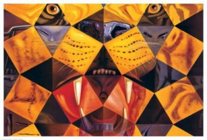 サルバドール・ダリ作品 アートポスター TIGER 91.5×61cm 木製アートフレーム付