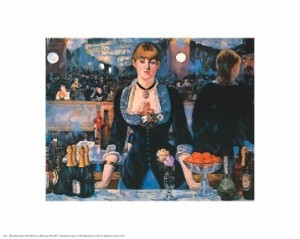 エドゥアール・マネ作品 フォリー・ベルジェールのバー アートポスター 50×40cm 木製アートフレーム付